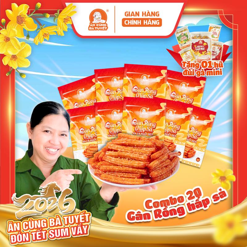 tặng 1 hũ bim bim bất kì Combo 20 gói Snack GÂN RỒNG HẤP SẢ - ĂN CÙNG BÀ TUYẾT M37