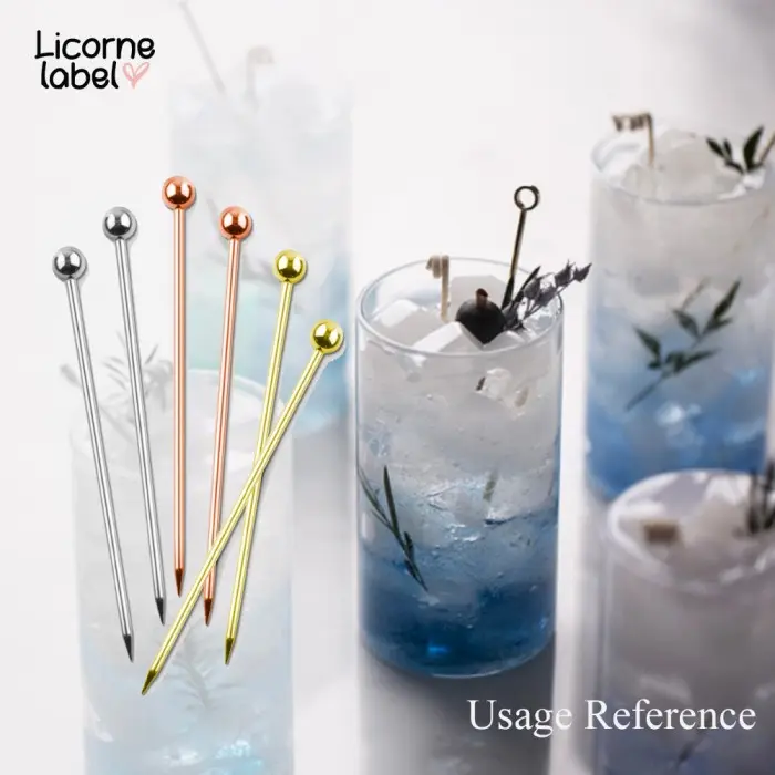 I❤7A Garnish Skewer Cocktail Picker Stainless Tusukan Besi P➸K4 2