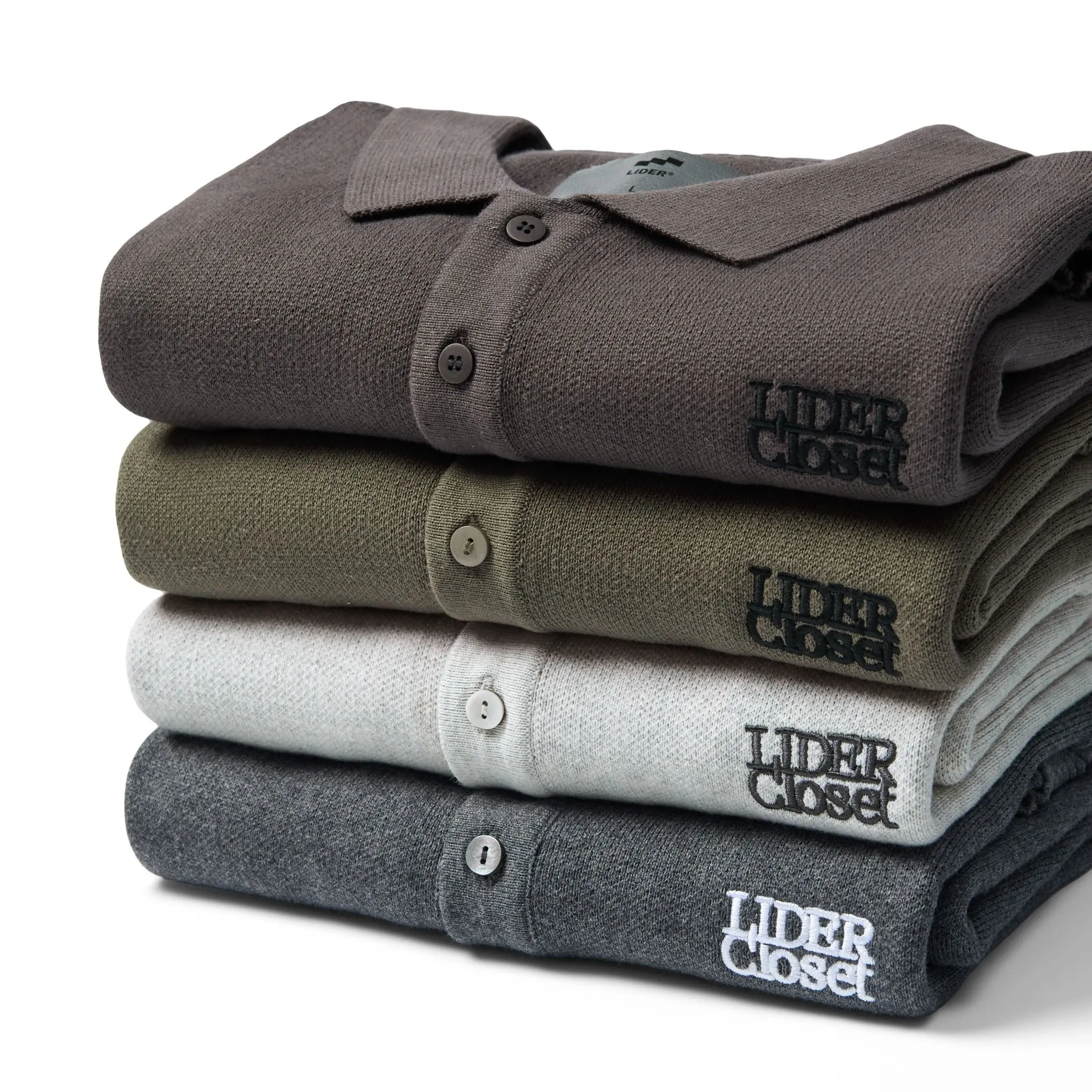 Áo Len Polo Unisex LIDER The Elan Knit Polo Shirt, 4 màu Moon Grey/White Smoke/Olive/Chocolate | BigBuy360 - bigbuy360.vn