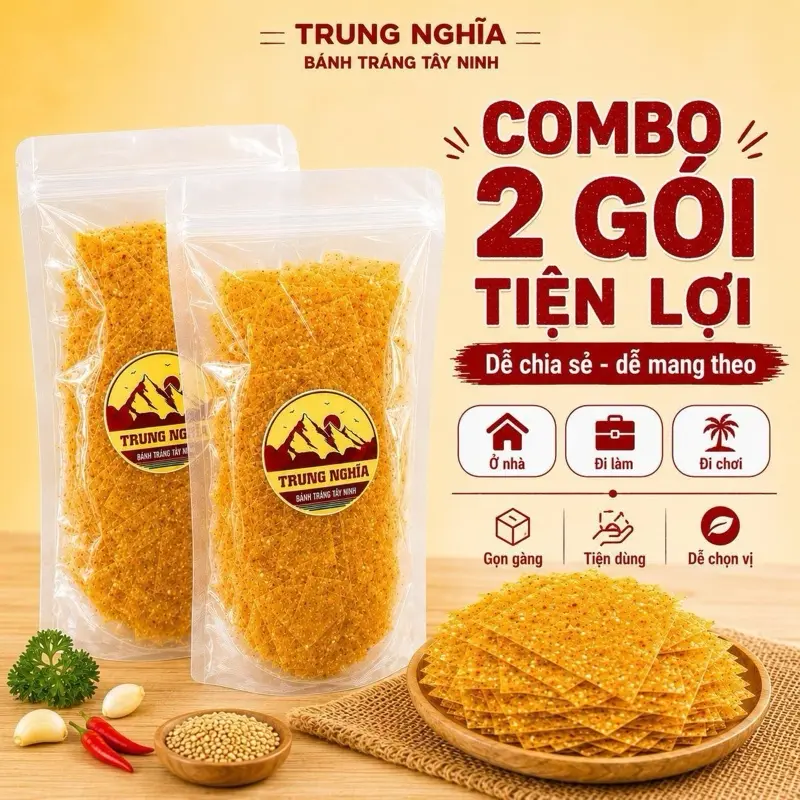 [500Gam] Bánh Tráng Mỗi Gói 250G [ Vị Tự Chọn  ] Snack Ăn Vặt