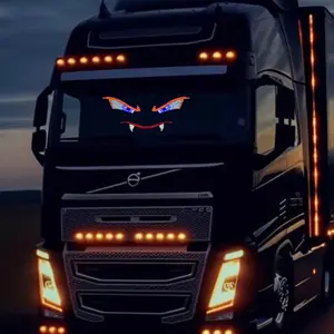 Gwein-COD USB 11 mode LED Lampu Peringatan Modifikasi Lampu Dekoratif Pribadi Tampilan LED Mobil Devil Eye Mata kiri dan kanan + mulut Car