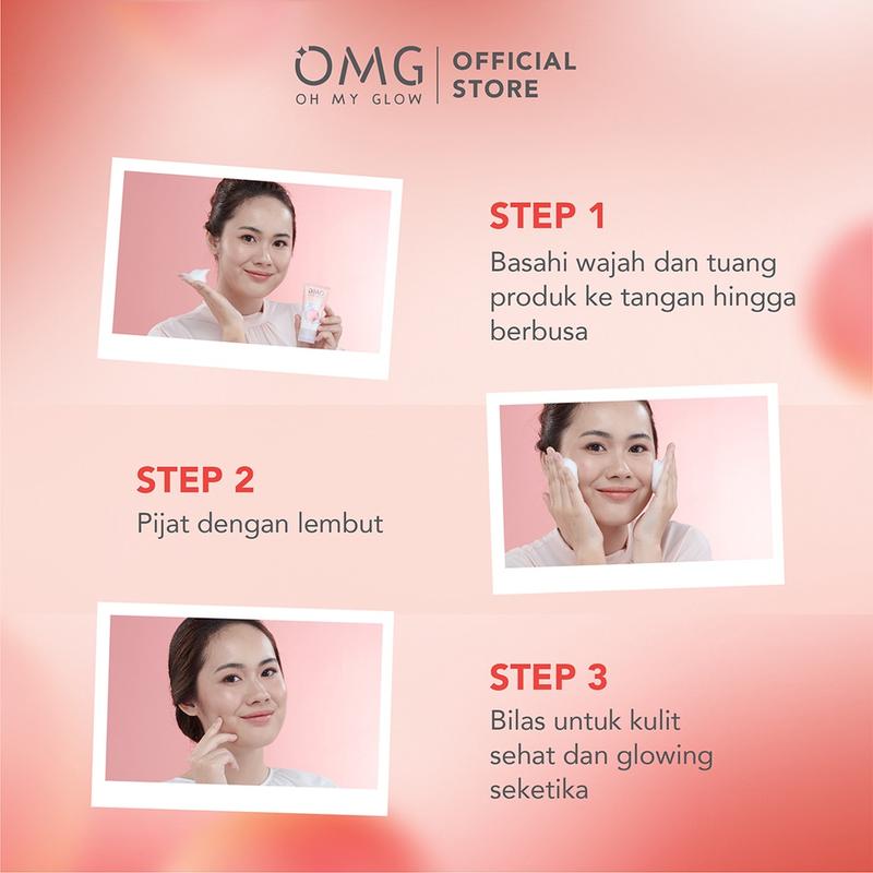 OMG OH MY GLOW Peach Glowing Toner 100 ml with Serum Vitamin B3, Vitamin C, & Vitamin E 5