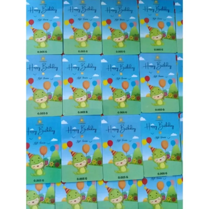 BABY GOLD SERIES EDISI HAPPY BIRTHDAY & BARAKALLAH 0.001 GRAM EMAS MINI 24K 4