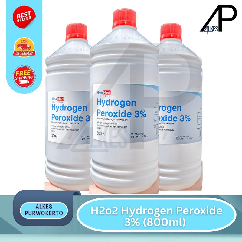 Brand H2o2 H2O2 Hydrogen Peroxide 3% OneMed 800ml. - Shop | Tokopedia