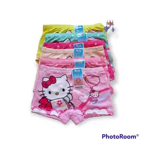 12 PCS Celana Dalam Boxer Anak Perempuan Motif Kartun - Katun Nyaman Size M,L,XL Fashion