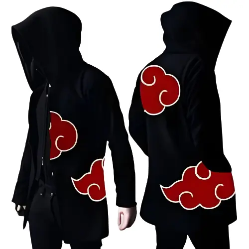 Jaket Jubah Anime Assasin Polos Zipper Unisex M -XL Pria Hitam Sweater Keren Distro Tebal Parasut Bomber Fleece 4
