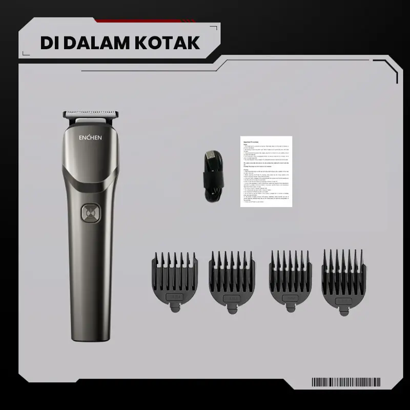 ENCHEN - BEARDO 2 Alat Cukur Rambut Jenggot Elektrik Smart Trimmer Electric Shaver Type-C 5W 1200mAh Terdapat 4 Sisir 1