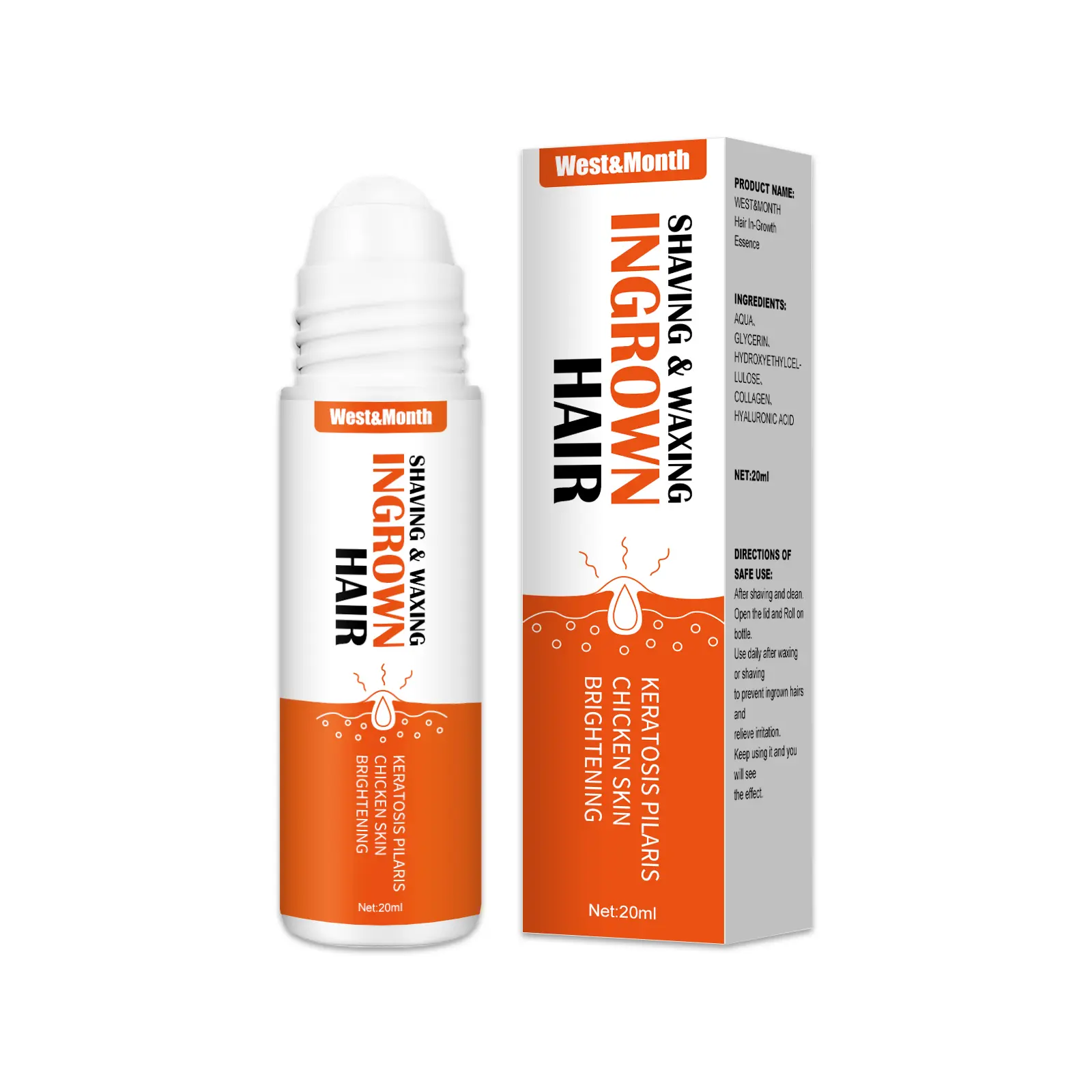 West&Month Serum Perawatan Rambut Roll On Melembapkan & Menyegarkan Setiap Hari Serum Penenang Kulit Setelah Cukur Hidrasi Maksimal