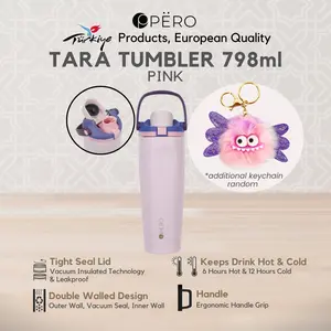 [JORDI ONSU] Pero Tara Tumbler 798 ML + FREE CHARM RANDOM / Botol Minum Tumbler Stainless