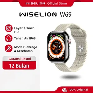 [NEW] WISELION Smartwatch W69 Bluetooth jam tangan digital Smart Watch Wanita Anti Air Jam Tangan Pintar Layar AMOLED