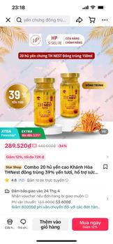 Product Review of Combo 20 hủ yến cao Khánh Hòa THNest đông trùng 39% yến tươi, hổ trợ sức khỏe. from T**n T** H** 7** 0
