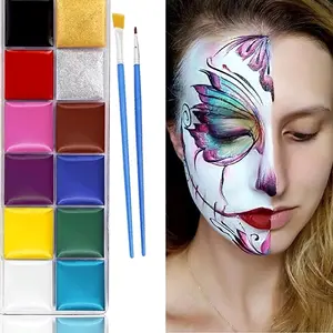 Cat Wajah - Face Paint 12 Warna / BODY PAINT untuk Riasan, Seni Lukis Tubuh dan Fotografi