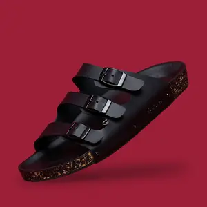 ED Eight Dream Sandal Casual Pria Wanita Kama Full Black Sendal Kasual