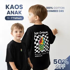 KIDZILLA Kaos Oversize Lucu Anak-Anak Unisex Nyaman Dipakai | Kaos Full Katun 24s Premium Anak 1-7 Tahun