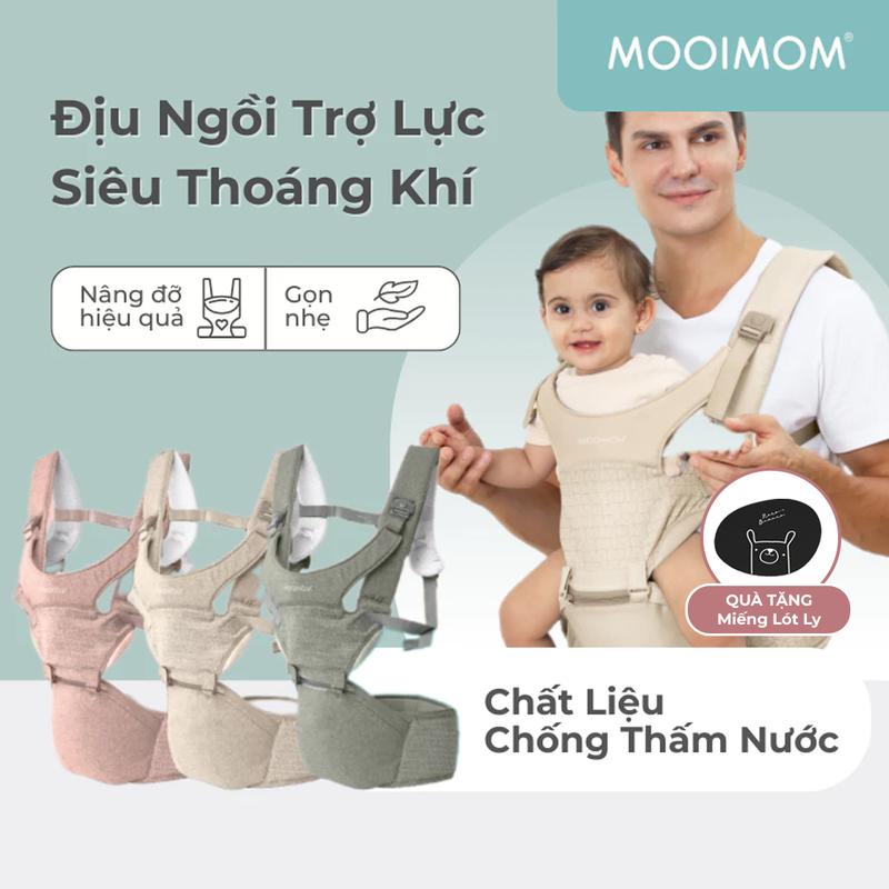   MOOIMOM  Địu Ngồi cho Bé Trợ Cao Cấp hỗ trợ lực Siêu Nhẹ cho Mẹ 