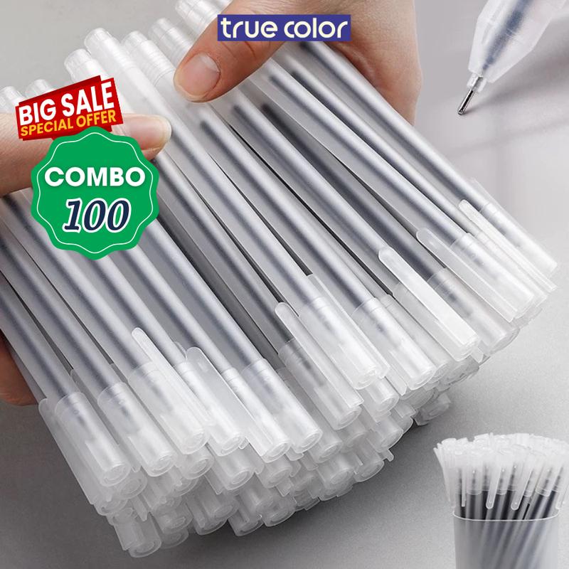 Combo 100 Bút Mực Gel, Bút Bi Nước 0,5mm Có Thể Thay Ngòi, Bút Bi Bút Mực Gel Xanh/Đen/Đỏ Văn Phòng - Bút Bi Viết Sắc Nét, Mượt Mà, Nhanh Khô, Bút Bi Gel Tiện Dụng Cho Học Sinh, Sinh Viên, Văn Phòng