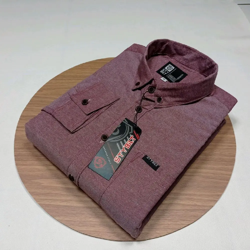 Kemeja polos pria dusty ping tangan panjang Polos Casual Formal Nyaman  Harian Jeans Biru Kancing Kerja Atasan