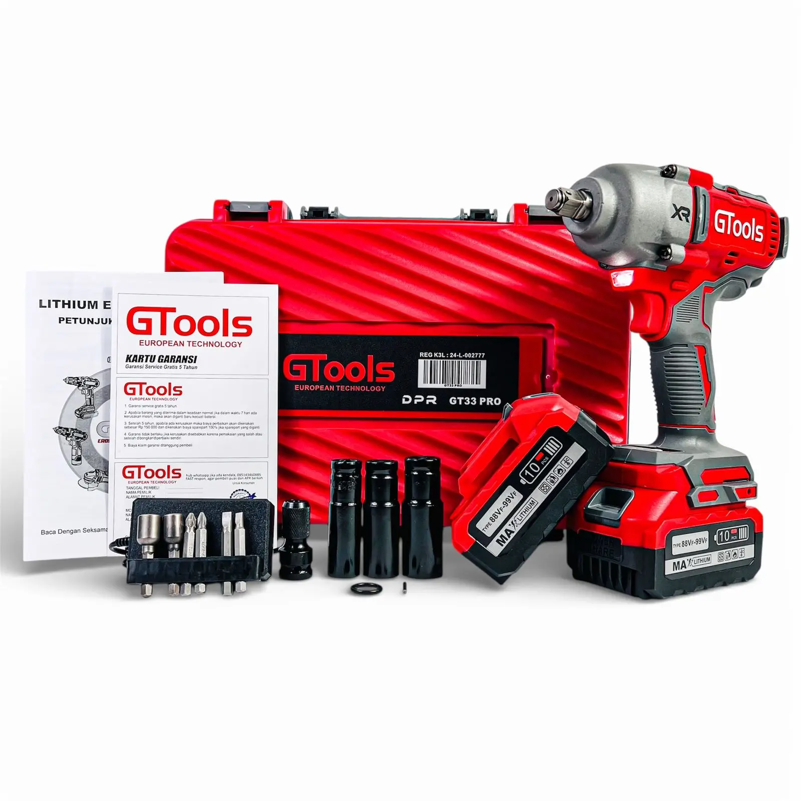 【COD】Raja impact wrench jumbo gtools gt33pro 700NM TEMBUS 1400NM+ impek kuat mobil motor mesin truck xapr