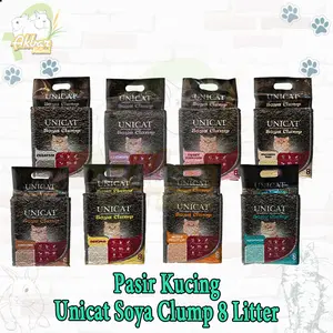 Pasir Tofu Soya 8 liter Unicat | Unicat soya tofu 8liter pasir kucing gumpal wangi