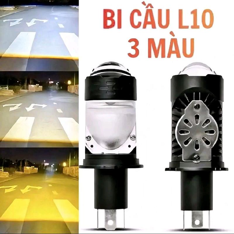 Đèn pha Led L10 tích hợp 3 màu ánh sáng thay đổi màu qua từng lần bật tắt phá sương mù siêu sáng.Công suất 60w
