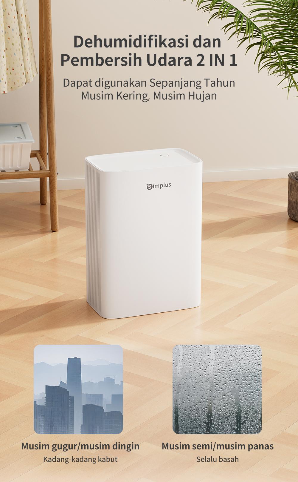 【SPECIAL PROMO】Simplus Dehumidifier Penyerap kelembapan 1.5L Kecil Efisien Mengeringkan Senyap Tahan Kelembapan Hemat Energi Untuk Rumah dan Kantor CUSH005-HPC