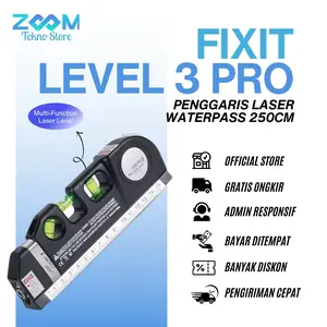 Fixit Level Pro 3 Penggaris Laser Waterpass Meteran Laser 250 Cm