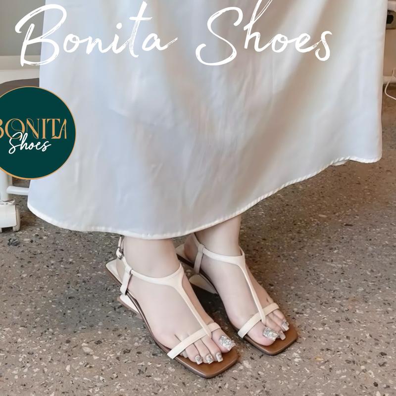 N1 Sandal cao gót quai ngang kẹp ngón gót pháp mũi vuông - Bonita Shoes G304
