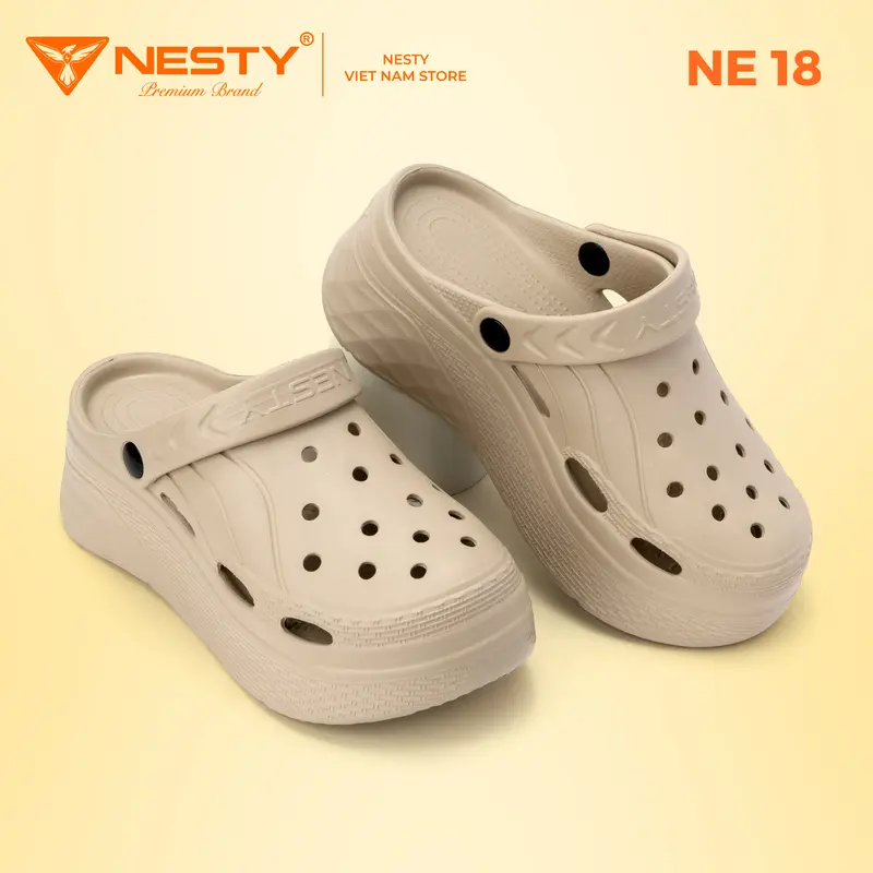 NE18 ( tặng 10 sticker ) Dép sục hot trend thương hiệu Nesty đế độn 6,5 cm chất liệu Eva cao cấp DéP 0