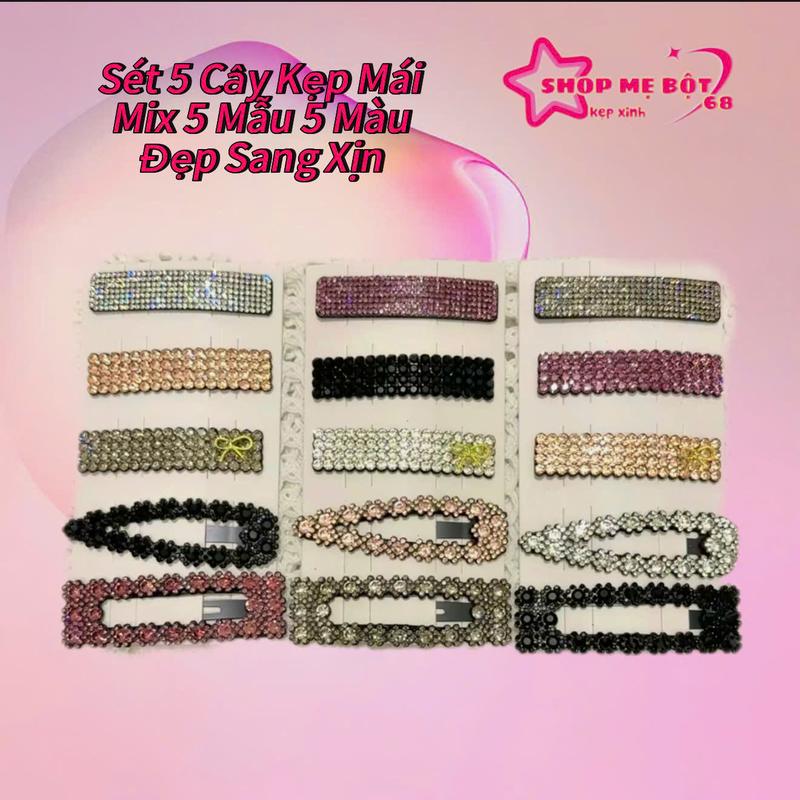 Sét 5 Cây Kẹp Tóc Mái Dành Cho Nữ Mẫu Mới Đẹp Sang Xịn Mix 5 Mẫu 5 Màu