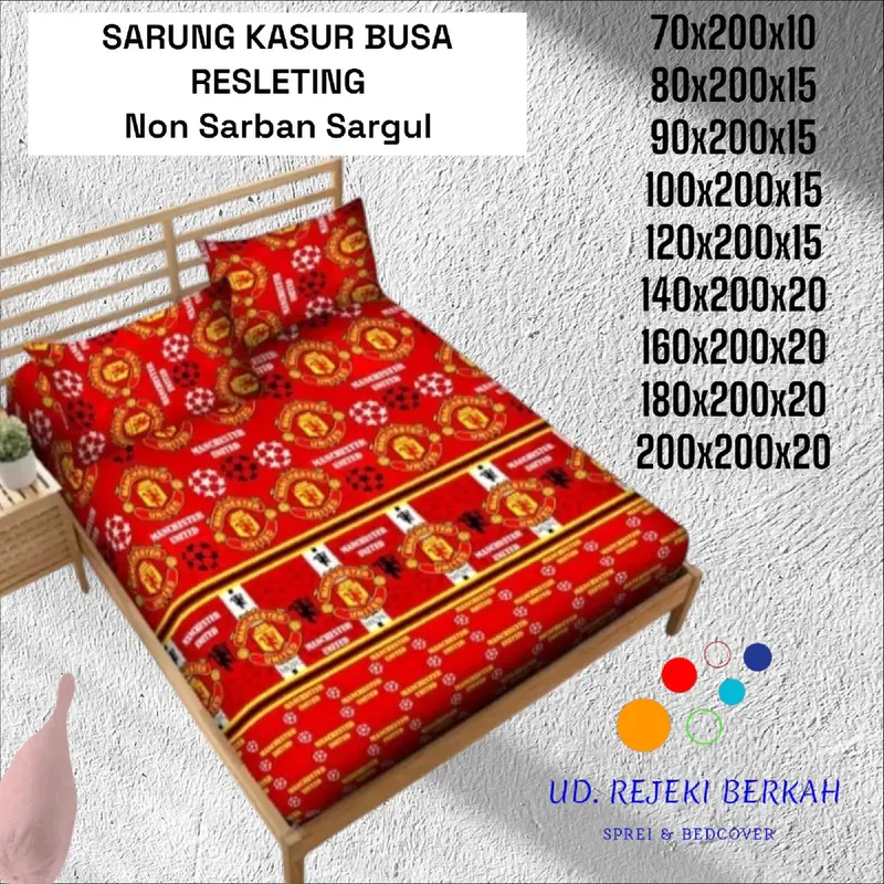 Sarung Kasur Busa Resleting Polyester Halus & Lembut Kain 200/180/160/140/120/100/90/80/70 Non Bantal Guling Non Bedcover 3