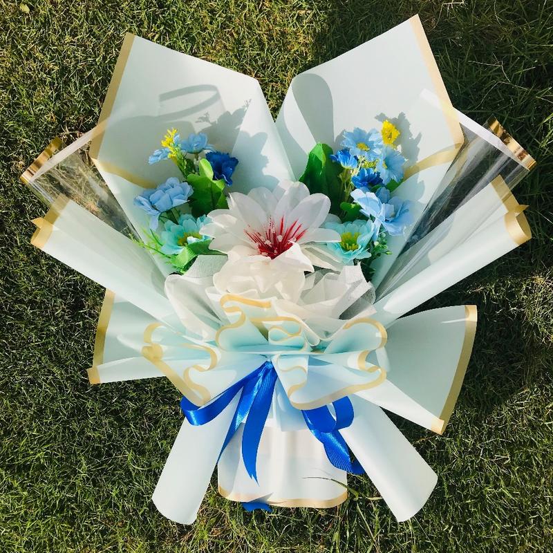 Product Introduction of BUKET BUNGA CANTIK / BUKET BUNGA AESTHETIC TIPE SKYBLUE / BUKET BUNGA HADIAH ANNIVERSARY 8
