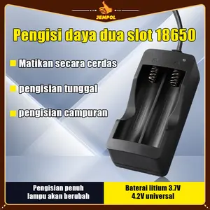 JEMPOL Pengisi Daya Baterai 18650 Litium Aman Dan Efisien, Pengisi Daya Otomatis Berhenti Saat Penuh Dilengkapi Dengan Colokan, Pengisi Daya Pengisian Cepat Baterai 18650