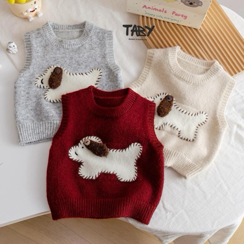   TABY  Áo gile len cún dễ thương chất liệu len mềm mại cho bé trai bé gái 10-23kg TB68 