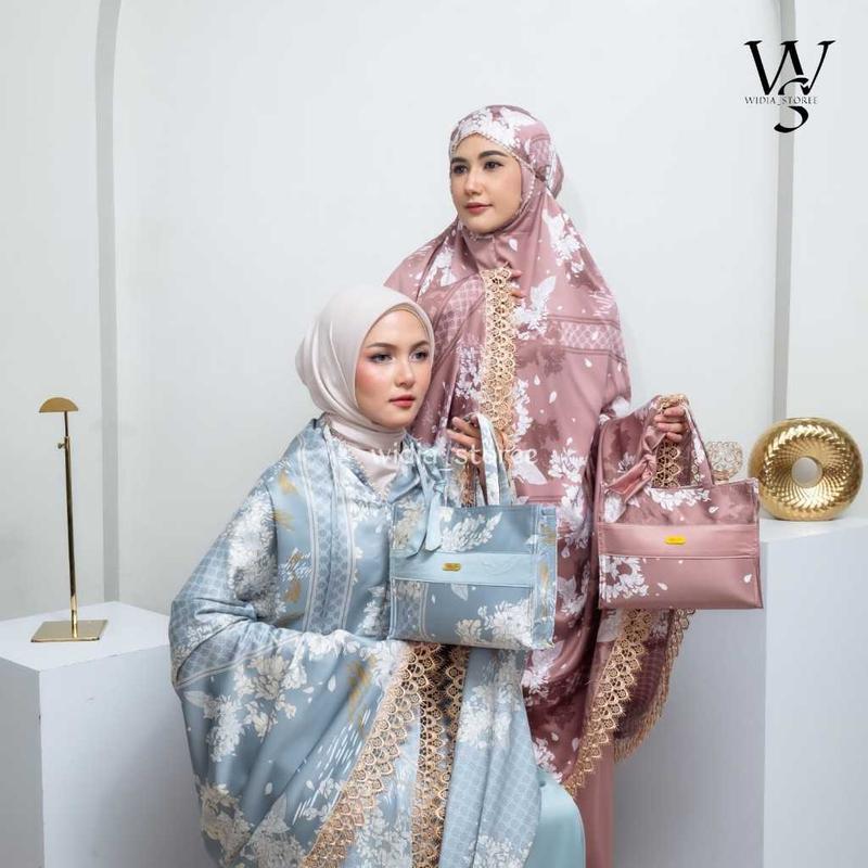 Product Introduction of Mukena Dewasa Silk 2in1 Premium Motif Alana Jumbo Mix Polos Series Cantik 2