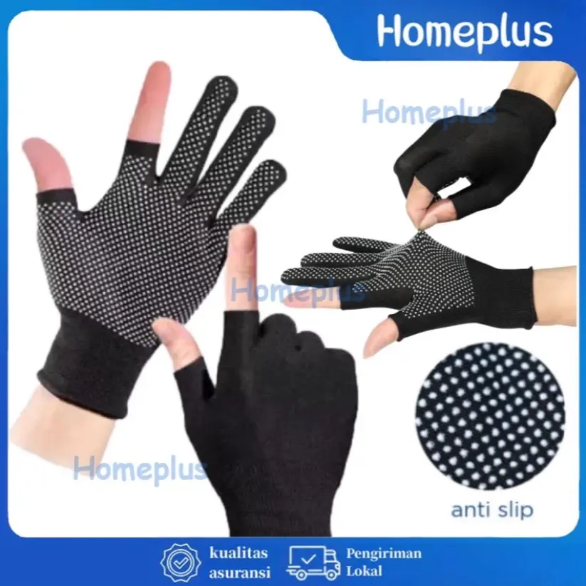Satu Pasang Sarung Tangan Motor Anti Slip 2 Jari Sarung Tangan Serbaguna Anti Slip Half Finger Sarung Tangan Olahraga