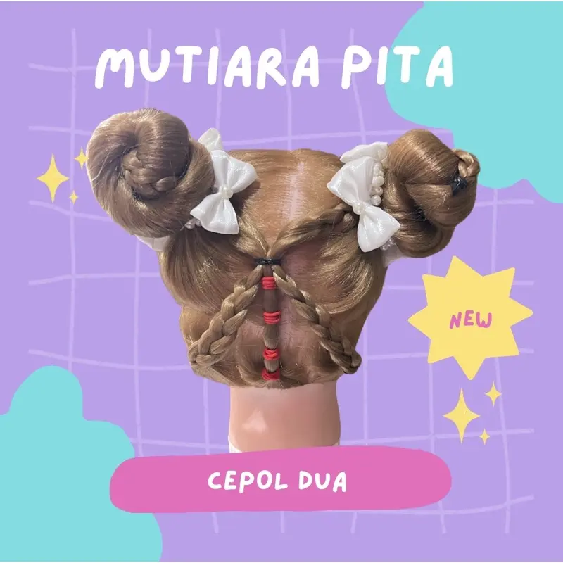 Streetfashionkids.Id - Aksesoris Donat Mutiara Pita Hiasan Cepol Sanggul Rambut Anak Perempuan Lucu / Kepang / Cewek / Impor Korea