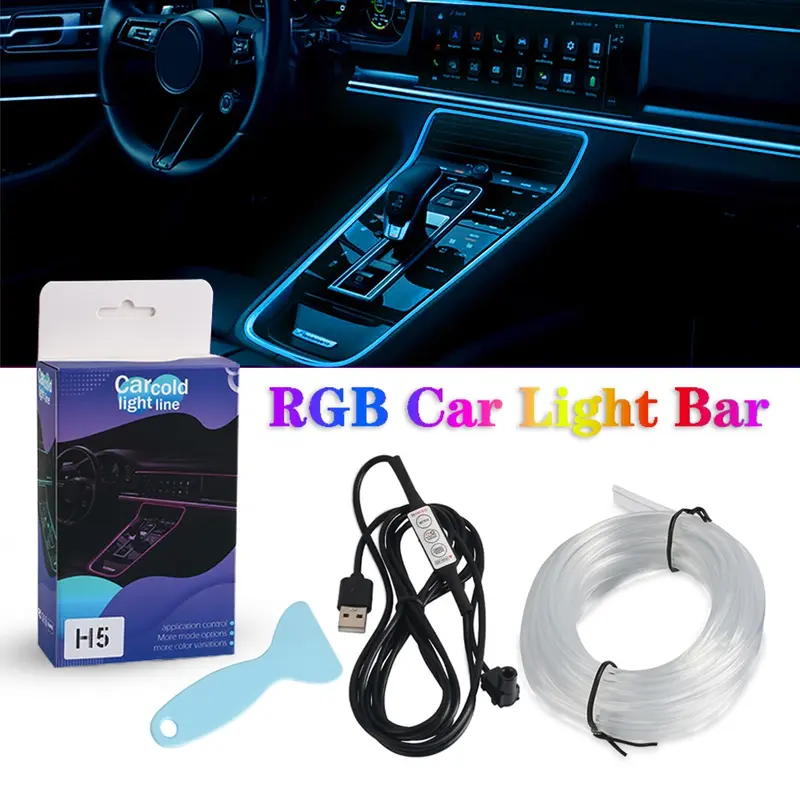 Thanh Đèn LED Neon Cho Bảng Điều Khiển Xe Hơi, Không Thấm Nước, Linh Hoạt, Tự Làm, Trang Trí Đa Chế Độ, 1M, 2M, 3M 2