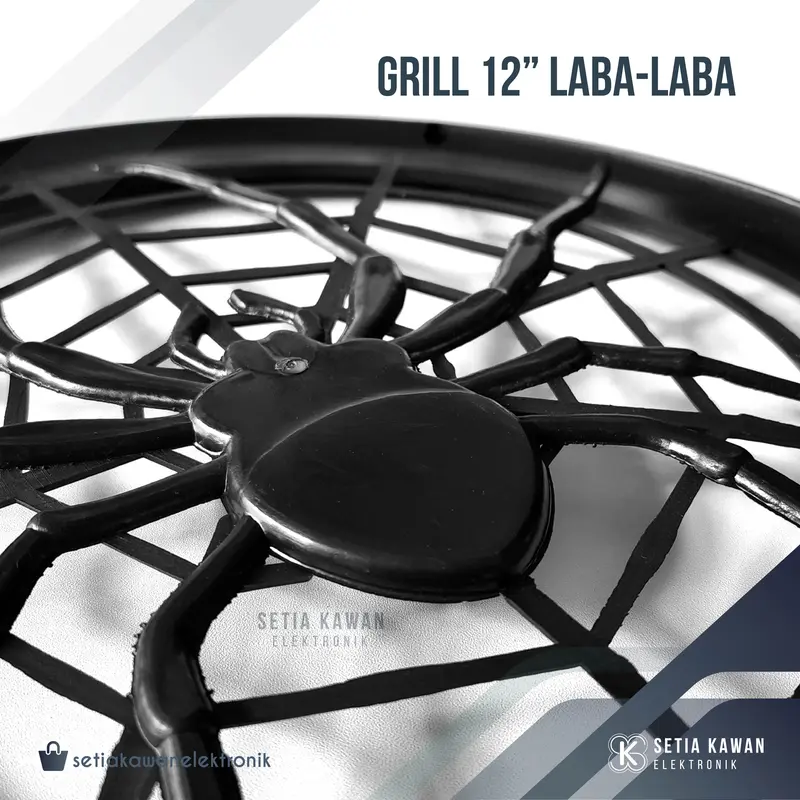 Grill Speaker Laba Laba 12" Plastik / Tutup Pelindung Box Salon Speaker 12 Inch Motif Laba Laba Hitam Original 3