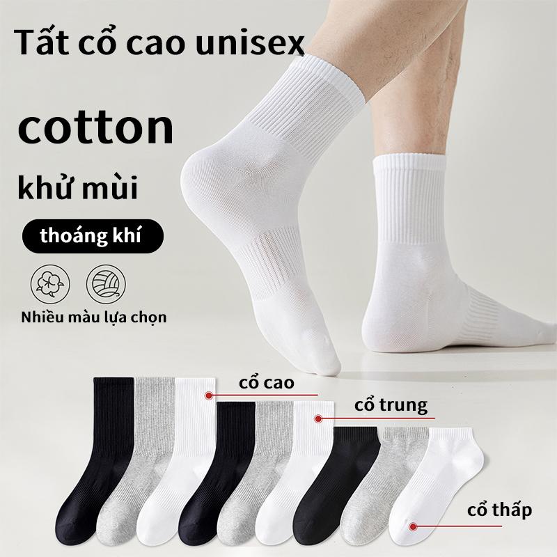 Mua 10 đôi tiết kiệm hơn – Tất cổ trung, cổ cao co giãn thoáng khí, dùng được cho cả nam và nữ vớ