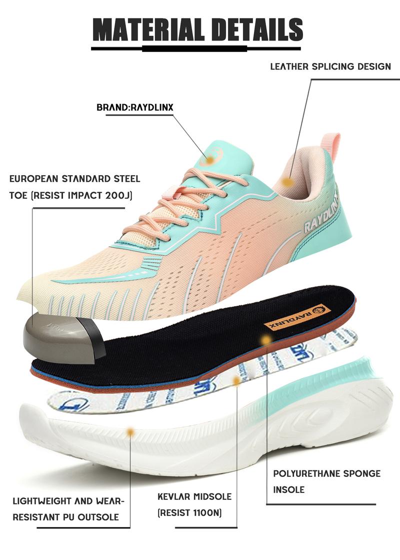 Product Introduction of Women's Steel Toe Safety Shoes, Anti-Smashing, Anti-Puncture, Non-Slip, Wear-Resistant , Work Site Protective Shoes Footwear Comfort Walking Shoes 2