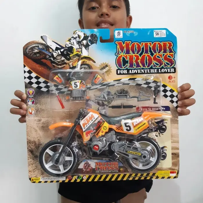 Mainan Moto Cross Rakit Besar - Miniatur Motor Trail Anak Laki Cowok 2