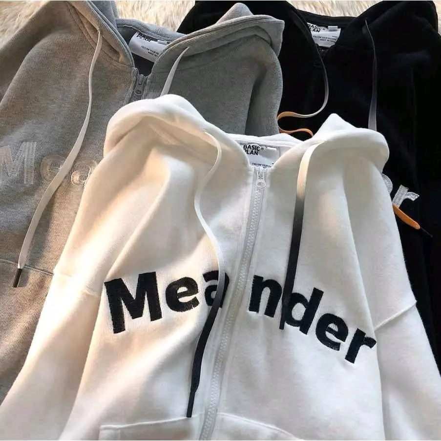 MEANDER JIPPER JAKET HOODIE JUMPER UNISEX-JAKET HOODIE WANITA KOREAN STYLE TERBARU Tebal Fleece