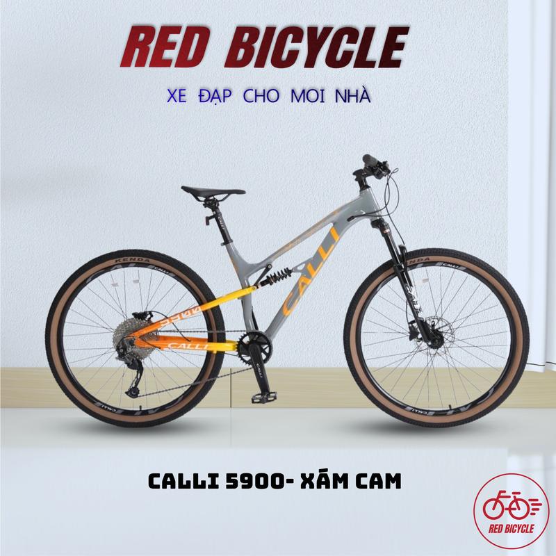Xe Đạp Địa Hình 2 Phuộc Calli 5900 - Xe Đạp MTB Cao Cấp Khung Nhôm Không Mối Hàn Đề Shimano Phanh Dầu Phược Nhún Dầu