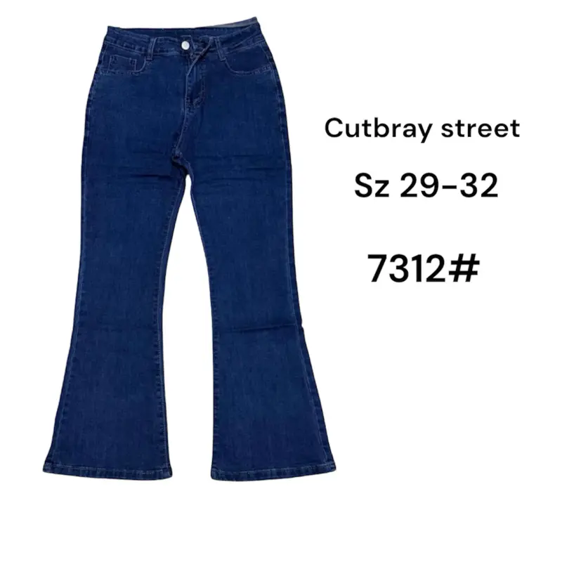 Celana cutbray pinggang karet HS jeans dark blue premium BKK 0
