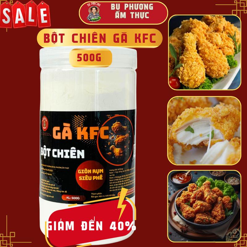  Bột Chiên Gà KFC 500G Thương Hiệu Bu Phương Ẩm Thực Siêu Giòn Rụm 