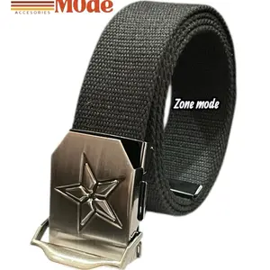 ZONE MODE ikat pinggang pria /GESPER LUXURY  KATUN CANVAS DENGAN DISAIN BINTANG YANG MENARIK BAHAN KATUN /ikat pingang pria wanita/sabuk moderen bintang kuat besi / gesper ukuran standar