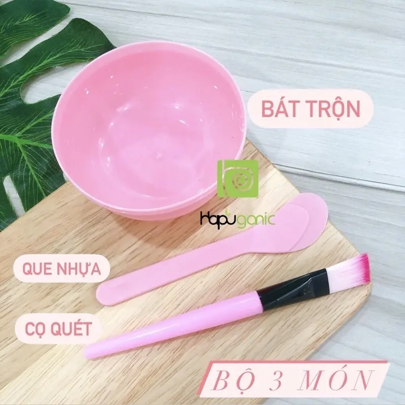 Bộ 4 Món Đắp Mặt Nạ Chén Que Cọ Lông Cọ Silicon Siêu Bền An Toàn Dành Cho Mọi Loại Da Hapuganic 2
