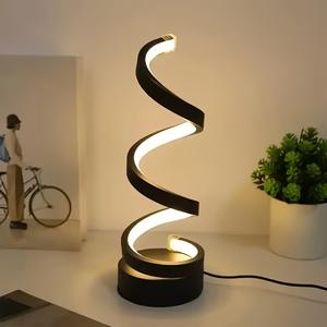 Lámpara de Escritorio Creativa de Estilo Vintage, Brazo Espiral Ajustable, Luz Cálida Suave, Multifuncional, Ahorra Espacio, Regalo Ideal para Amigos y Familia