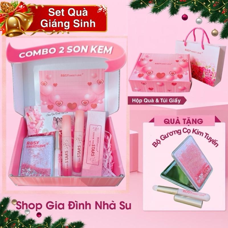   SET QUÀ Giáng Sinh  COMBO 2 SON KEM LÌ Touch The Stars siêu lì Rosy không chi giữ màu tốt an toàn cho mẹ bầu 
