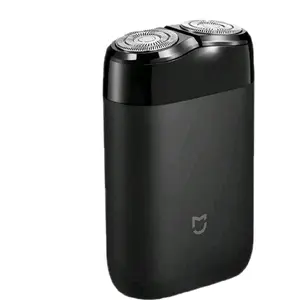 Mesin Shaver Pencukur Elektrik Waterproof Alat Cukur Kumis Jenggot Portable Multifungsi Double Ring Proteksi Ganda Mudah Dibersihkan Tanpa Kabel Praktis Hitam Steel